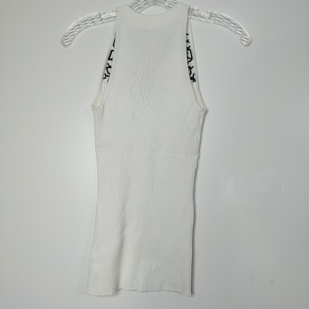 S WHBM Tank Top Tee Shirt Lace Black Blouse Knit L - Picture 2 of 7
